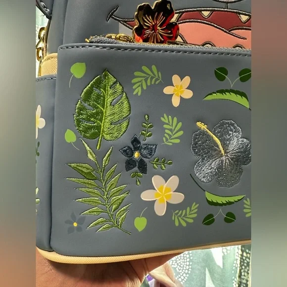 LOUNGEFLY DISNEY STITCH FLORAL COSPLAY MINI BACKPACK - Picture 2 of 8